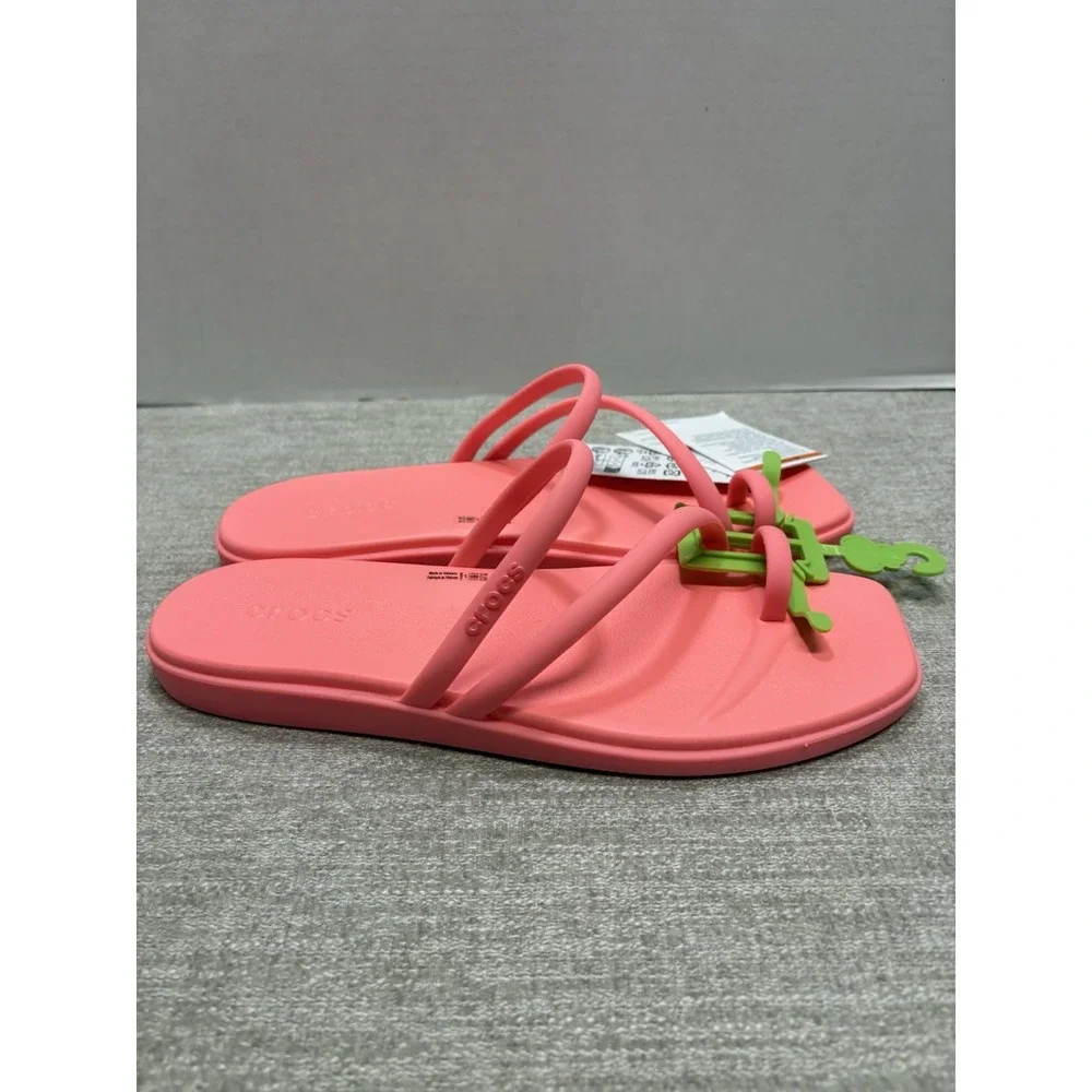 NEW Crocs Miami Toe Loop Sandals Guava Pink Women's Size 9 209862-6UI
